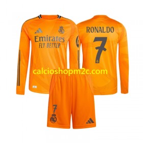 Real Madrid Cristiano Ronaldo 7 Bambino Maglia Trasferta 2024/2025 Manica Lunga